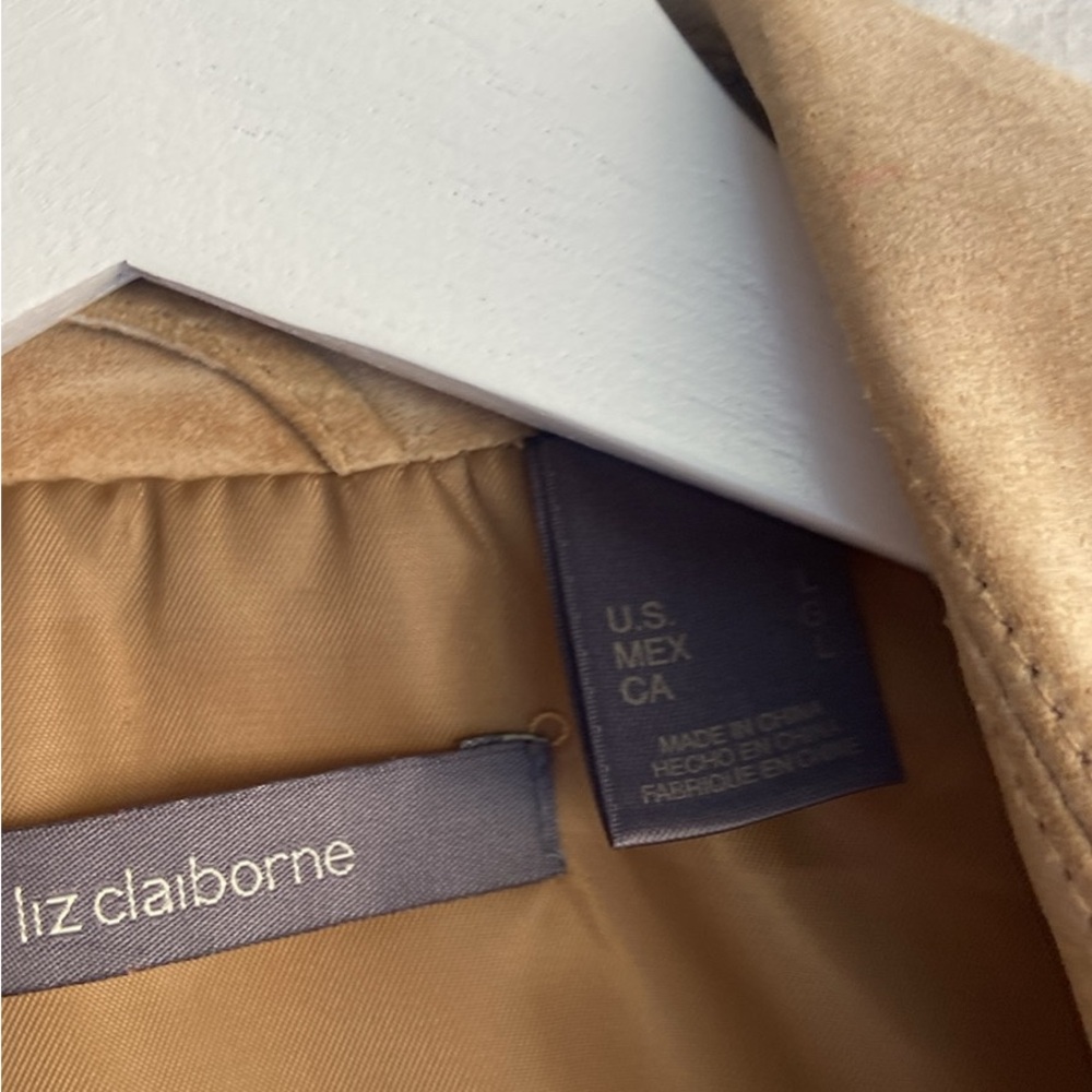 Liz Claiborne Suede Leather Jacket in Camel Brown - Picture 4 of 6